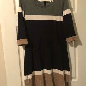 Neutral color block dress